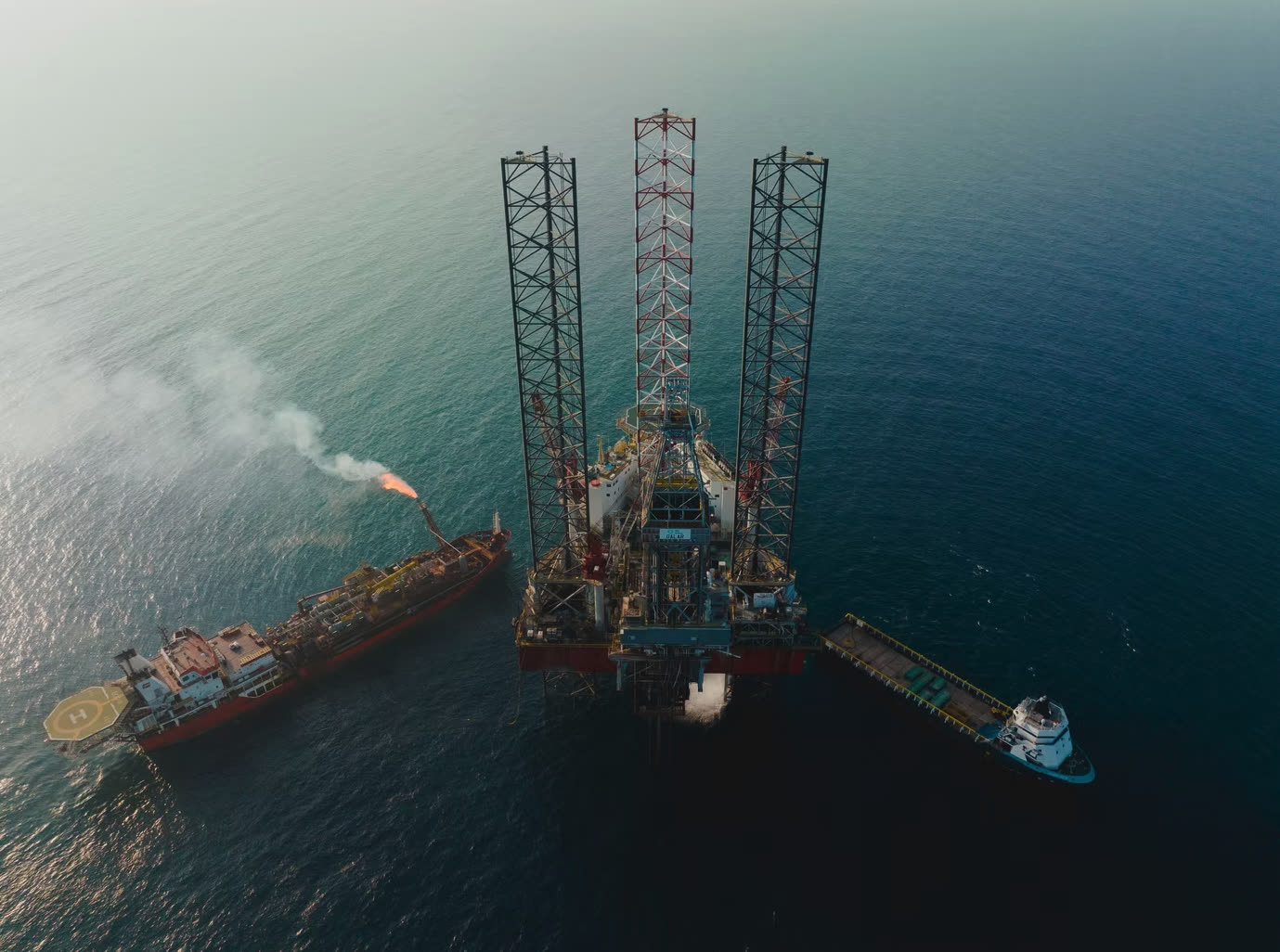 Plataforma offshore, vista aérea